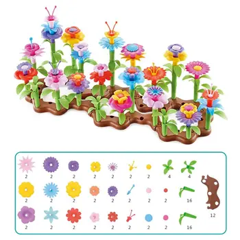 Kvetinové Záhrady, Stavebné Hračky - Vybudovať Kytice Kvetinový Aranžmán Playset Kvetinové Záhrade Budovy Hračka