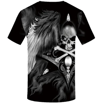 KYKU Značka Skull T shirt Krídlo košele Zábavné Tees 3D Oblečenie pre Voľný čas Tričko T-shirt Mužov 3d Top Čaj Slim Homme
