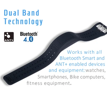 KYTO Srdcového tepu Bluetooth Náramok hodiniek ANT+ HRV Náramok pre cyklistiku, Fitness