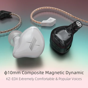 KZ EDX Kovové Slúchadlá 10 mm Kompozitné Magnetické Dynamické Jednotku HIFI V Uchu Slúchadlá Športové Hry IEM ZST AS10 ZS10 ZSN Pro X ZAX
