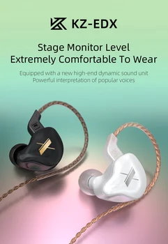 KZ EDX slúchadlá HIFI Basy Slúchadlá In Ear Monitor slúchadlá Športové slúchadlá s odnímateľnou 2pin kábel zsn zs10 pro v90