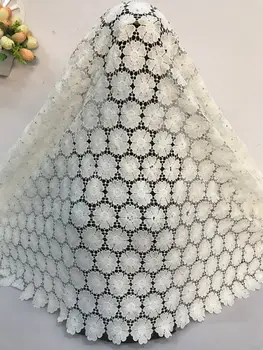 Kábel čipky textílie Svieti crystal Textílie francúzsky guipure Čipky Textílie, Biele Svadobné Svadobné čipky sequin podiel Tissu bc