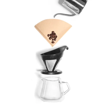Kávový Filter Tvaru Papier Kužeľ Pre V60 Dripper Kávové Filtre Šálky Espresso Kávu Drip Nástroje Papierových Filtrov