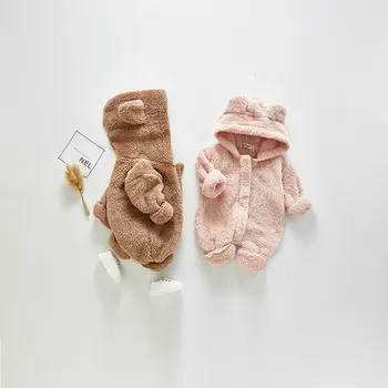 Kórejská verzia zimné Baby Girl Romper dieťa plyšové jumpsuit dieťa z romper New Born Detské Oblečenie