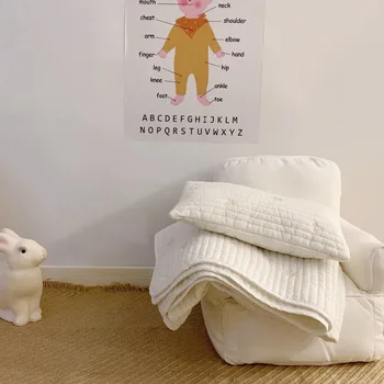 Kórejský Detská Deka posteľná bielizeň Nastaviť Bavlna Cherry Výšivky Prešívanie Deti Súpravy do Postieľky Posteľ Obliečky Deky pre Novorodenca Dievča, Chlapec Postieľka