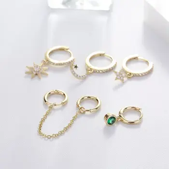 Kórejský Earings Módne Šperky Hviezdy A Mesiac Stud Náušnice Nastaviť Náušnice Pre Ženy Oorbellen Ženy, Doplnky, Veľkoobchod