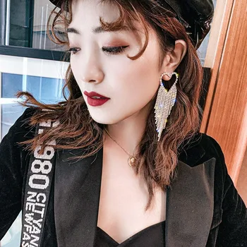 Kórejský náušnice pre ženy trendy 2020 lesk strapec luxusné dlhé zváracie nevesta náušnice, módne šperky, Šaty, doplnky