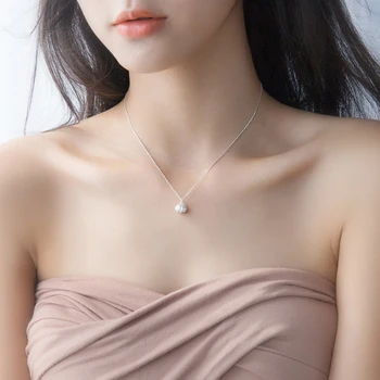Kórejský Pevné Prírodné Sladkovodné Perly Shell Módny Náhrdelník Prívesky Pre Ženy Klasické Kúzlo Šperky Vyhlásenie Darček pre Dievčatá