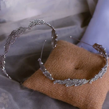 Kórejský Ručné Crystal Nevesty Čelenky Mini Svadobné Tiara Headpieces Večer Headdress