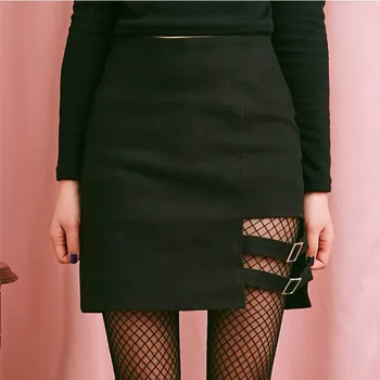 Kórejský sexy Klub čiernej sukni lete osobnosti Ríše módne žena elastická Bavlna Harajuku Pravej Nohe Duté Sa Sukne