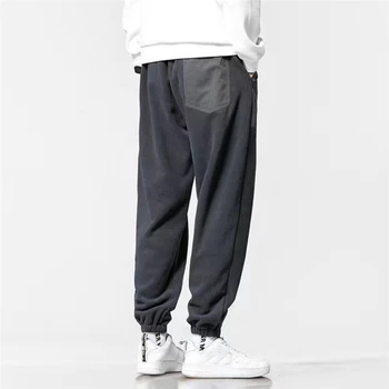 Kórejský Streetwear Tepláky Mužov Hip Hop Nohavice Muž Voľné Hárem Teplé Nohavice Jeseň Zima 2020 Joggers Športové Pantalons Hommes