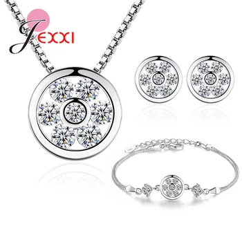 Kórejský Trendy Ženy 925 Sterling Silver Prívesok, Náhrdelníky, Piercing Stud, Náušnice, Náramok Sady Cubic Zirconia Uchu, Prstene, Šperky