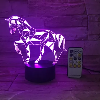 Kôň LED Lampa USB 3D Lampa 7 Farieb Dotykový Senzor Diaľkového Spálňa Svetlá Atmosféru Dekorácie Osvetlenie Novinka Darčeky pre Deti