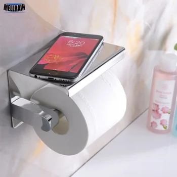 Kúpeľňa chrómovaný toaletného papiera držiak na najvyššie miesto veci platforma z nerezovej ocele zrkadlo polishedwall namontované hardvéru
