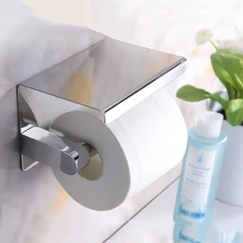 Kúpeľňa chrómovaný toaletného papiera držiak na najvyššie miesto veci platforma z nerezovej ocele zrkadlo polishedwall namontované hardvéru