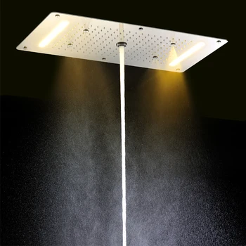 Kúpeľňa Stropné LED Sprcha Set 380x700mm Zrážok Vodopád sprcha hlavu 6ways Sprchové, Termostatické Zmiešavacie S Masážou Tela Trysky