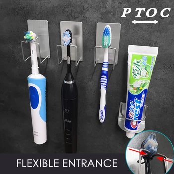 Kúpeľňové Doplnky Nastaviť Kefka Držiteľ Organizátor samolepiaci Háčik Samolepky pre zubná pasta 2020 Markdown