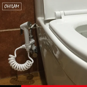 Kúpeľňové Doplnky Wc Bidet Ťuknite Na Ručné Sprchy Prenosné Bidet Striekacie Pištole Toaletné Sedadlo Bidetová Domov Spray Bez Vŕtania