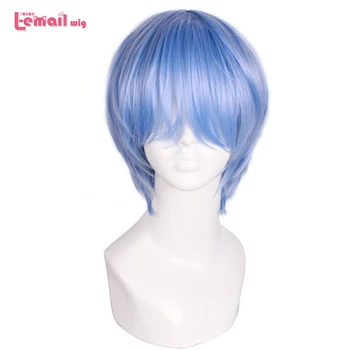 L-e-mail parochňu EVA Ayanami Rei Cosplay Parochne Krátke Modré Cosplay Parochňu Tepelne Odolných Syntetických Vlasov