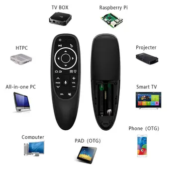 L8STAR G10 Diaľkové Ovládanie 2.4 G Vzduchu Myši Gyroskop Google smart Hlas IČ RF universal remote pre Android TV BOX HK1 X96mini