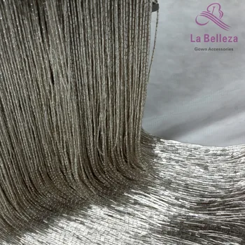 La Belleza Silver/gold/čierne korálkové Okrajové Pásky Výbava Fringe Strapec Čipkou Trim 5 metrov/ Množstvo 15-50 cm dlhé Video JE 50 cm dlhé