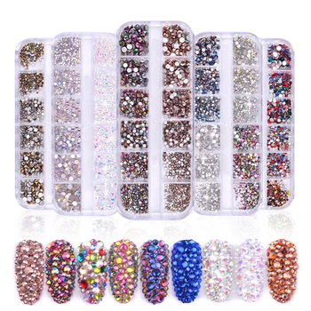 La Milee 12 debien / súbor AB crystal drahokamu diamond gem 3D žiarivý lesk farby nail art decoration krásne girs