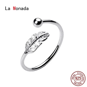 La Monada 50-59mm Pierko Ženy Krúžok 925 Silver Prst Minimalistický Prstene Pre Ženy 925 Silver Jemné Jewerly Krúžky Žena Nastaviteľné