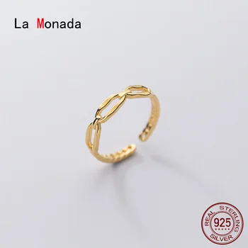 La Monada 56-61mm Strieborný Prsteň 925 kórejský Prstene Pre Ženy, Striebro 925 Sterling Nepravidelný Ovál Štýlové Prstene Pre Dievčatá Na Prst