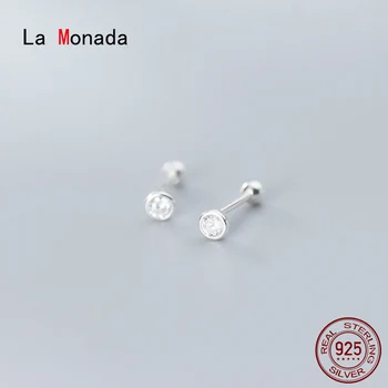 La Monada Kolo Vložkou Minimalistický Mincový Striebro Stud Náušnice Ženy 925 Silver Šperky Žena Náušnice Stud Striebro 925