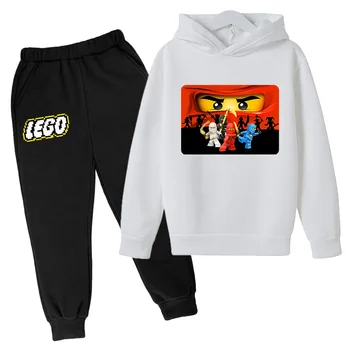La parte superiorcapucha + pantalones de algodón Lego de dibujos motívy que son demasiado grandes syn adecuados para niños de