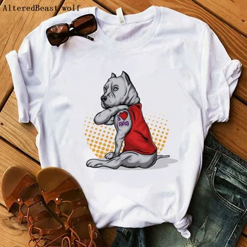 Labrador Psa Milujem Mama T-shirt Lete Nové Módne Láska Mama Tlač Roztomilý Kreslený Biele Tričko Ženy Voľný čas Krátky Rukáv Oblečenie