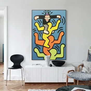 Lacné Stene Panel Vtipné Postavy olejomaľba na Plátne, Ručne maľované Moderné Abstraktné Vtipný Obrázok olejomaľba na Obývacia Izba