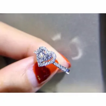 Lady Klasické pevné 925 Sterling Silver ring Simulované Diamond Srdce Prstene, Svadobné Značky Šperky pre Ženy veľkosť 4,5,6,7,8,9,10