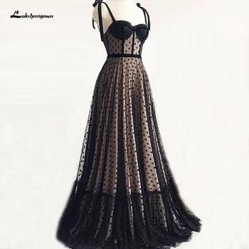 Lakshmigown Gotický Čierne Svadobné Šaty Korzet Čipky Späť 2021 Vestido Noiva Simples Riadok Svadobné Šaty Boho Weeing Šaty