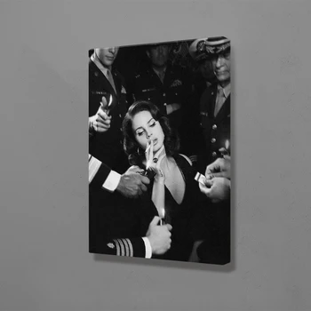 Lana del rey plagát čierna a biela Maľba na stenu Umelecké Rámovanie Drevený Rám Plátno Obývacia izba domov štúdia koľaji dekorácie výtlačkov