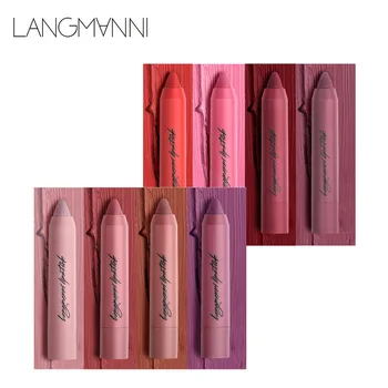 Langmanni 4 ks/veľa Matné Rúže Nepremokavé Non-stick pohár Matné Rúže pero Kozmetické Ľahké Nosenie Matný Batom make-up Set