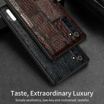 LANGSIDI Luxusný Telefón prípade Realme 7 7PRO 6 pro X2 Pro X50 C3 Shockproof zadný kryt Pre OPPO R17 A9 A5 2020 pravej kože