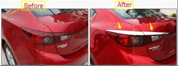 Lapetus ABS Chrome Exteriéru, Prestavba Auta Zadné koncové Svetlá Lampy Obočie Pruhy Kryt Výbava vhodné Na Mazda 3 Sedan 2016