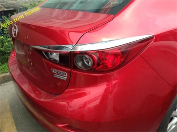 Lapetus ABS Chrome Exteriéru, Prestavba Auta Zadné koncové Svetlá Lampy Obočie Pruhy Kryt Výbava vhodné Na Mazda 3 Sedan 2016