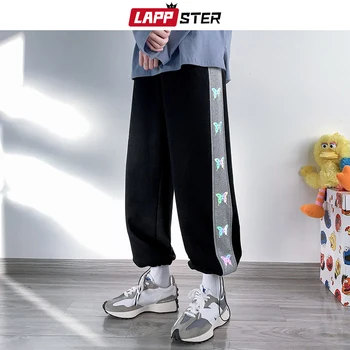 LAPPSTER Mužov Motýľ Japonský Streetwear Joggers Nohavice 2021 Muž Hip Hop Strane Prekladané Tepláky Muž kórejský Bavlna Trati Nohavice