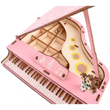 Laserové Rezacie DIY Grand Piano Hračky Drevené 3D Puzzle Hračka Montáž Model Drevené Remeselné Súpravy Stôl Dekorácie pre Deti Deti