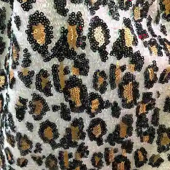 LASUI 2019 NOVÝ 1 yard=1 kus Nádherný Multicolor Večerné šaty 7 farieb Leopard sequined výšivky oka textílie, čipky