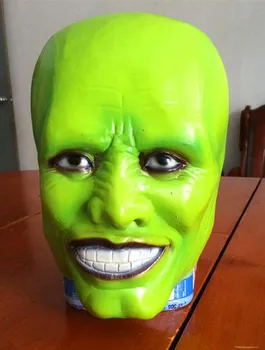 Latex Jim Carrey Cosplay Zelená Maska, Kostým Pre Dospelých Maškarný Tvár Halloween Maškaráda Cosplay Party, Filmy Maska