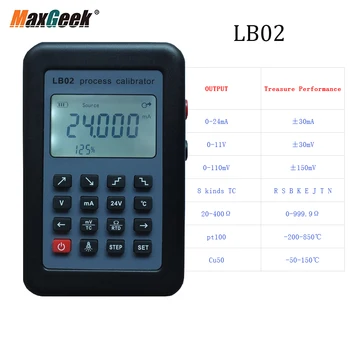 LB02 Odpor Napätie Meter 4-20mA 0-10V/mV Generátora Signálu Zdroj PT100, termočlánok teplota Procesu kalibrátor Tester
