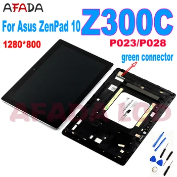 LCD Asus ZenPad 10 Z300 Z300C Z300CL P023 Zelená Konektory Z300CNL P01T Z300M P00C LCD Displej Dotykový Displej Digitalizátorom. Rám