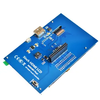 ! LCD modul Pi 5 palcový TFT Odporový Dotykový Displej LCD štít modul, HDMI rozhranie pre Raspberry Pi 3+/B+/2B