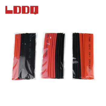 LDDQ 150pcs čierna a červená Polyolefínov 2:1 Zmršťovacej Trubice 2 mm 2,5 mm 3,5 mm 5 mm 6 mm 8 mm 10 mm 12 mm Kábel Sleeving termoretractil