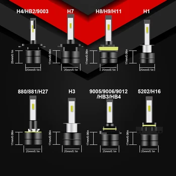 LEADTOPS 2 KS Mini H7 Auto Foglamps LED 9005 H1 9006 H8 H9 H11 9012 Auto Foglight Auto 12v Nepremokavé 20w AH