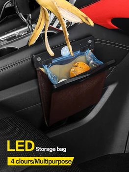 LED Auto Koša Organizátor Odpadky Držiteľ Automobily Skladovanie Taška na Príslušenstvo, Automatické Dvere Sedadlá Clonu Koša Papier Smetisko