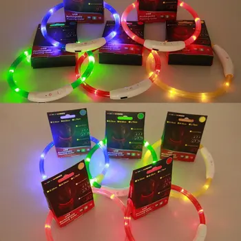 LED Blikajúce USB Praktické Nabíjateľná Psa Golier Svetlo Kapela Bezpečnostného Pásu Led Svetlá Nastaviteľné USB svietiace Led Obojok